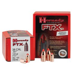 Hornady FTX® Pistol Bullets 38 Cal (.357) 140 gr 100/Box