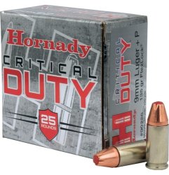 Hornady Critical Duty® Ammo 9mm Luger+P 135 gr Flexlock® Duty 25/Box
