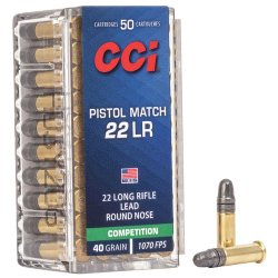 CCI Rimfire Ammunition 22 LR Pistol Match LRN 40gr 50/Box